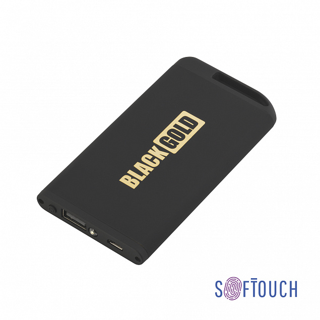 Зарядное устройство "Theta" с фонариком, 4000 mAh, покрытие soft touch с логотипом в Самаре заказать по выгодной цене в кибермаркете AvroraStore