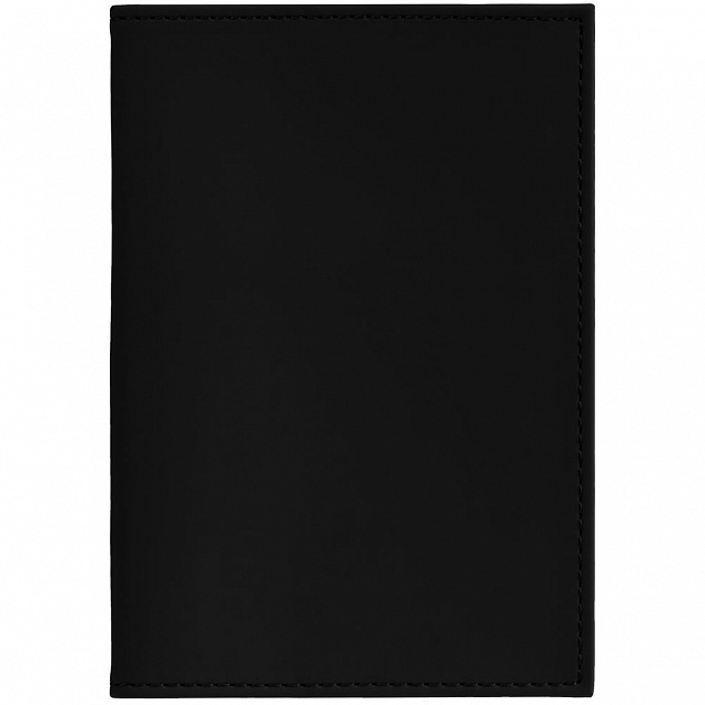 Обложка для паспорта Shall, черная с логотипом в Самаре заказать по выгодной цене в кибермаркете AvroraStore