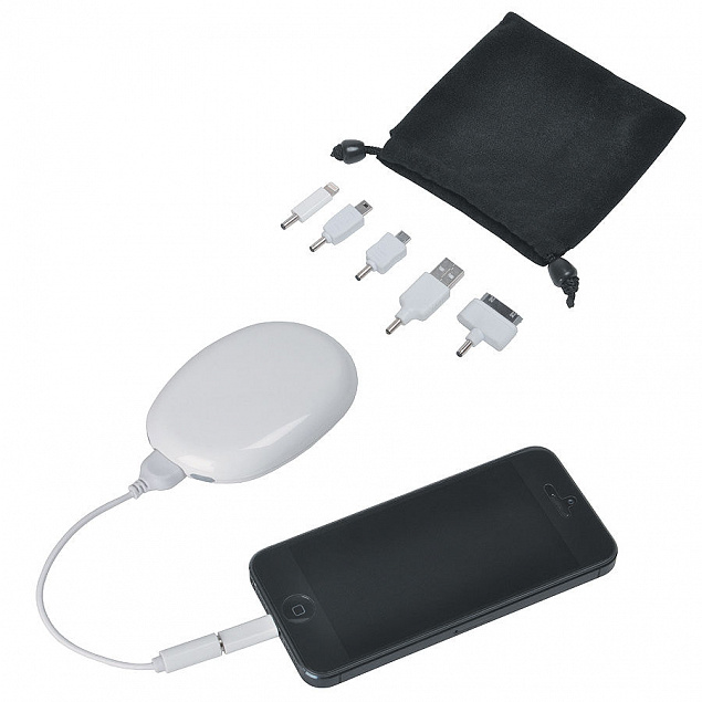 Аккумулятор "Handy" (2000мАh), в сумочке, с набором переходников и подставкой для телефона с логотипом в Самаре заказать по выгодной цене в кибермаркете AvroraStore