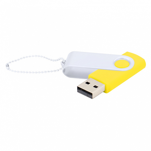 Флешка Designer To Go 2.0 USB 16Gb, желтый/белый с логотипом в Самаре заказать по выгодной цене в кибермаркете AvroraStore