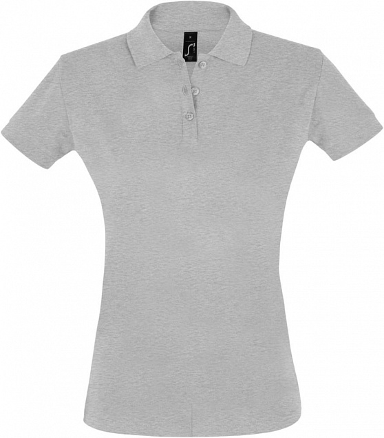 Рубашка поло женская PERFECT WOMEN 180 серый меланж с логотипом в Самаре заказать по выгодной цене в кибермаркете AvroraStore