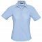 Рубашка женская с коротким рукавом ELITE, голубая с логотипом в Самаре заказать по выгодной цене в кибермаркете AvroraStore