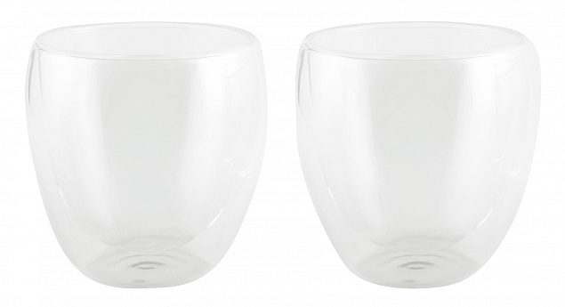 Набор стаканов с двойными стенками DRINK LINE, 220 мл, прозрачные с логотипом в Самаре заказать по выгодной цене в кибермаркете AvroraStore