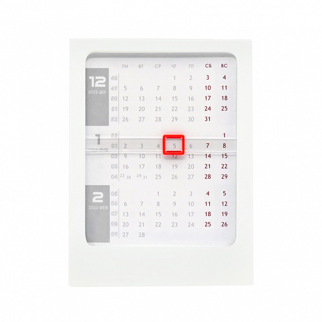 Календарь настольный Zeit - Белый BB с логотипом в Самаре заказать по выгодной цене в кибермаркете AvroraStore