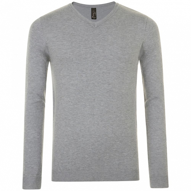 Пуловер мужской Glory Men, серый меланж с логотипом в Самаре заказать по выгодной цене в кибермаркете AvroraStore