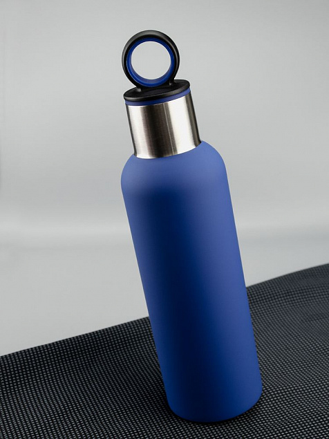 Термобутылка Sherp, синяя с логотипом в Самаре заказать по выгодной цене в кибермаркете AvroraStore