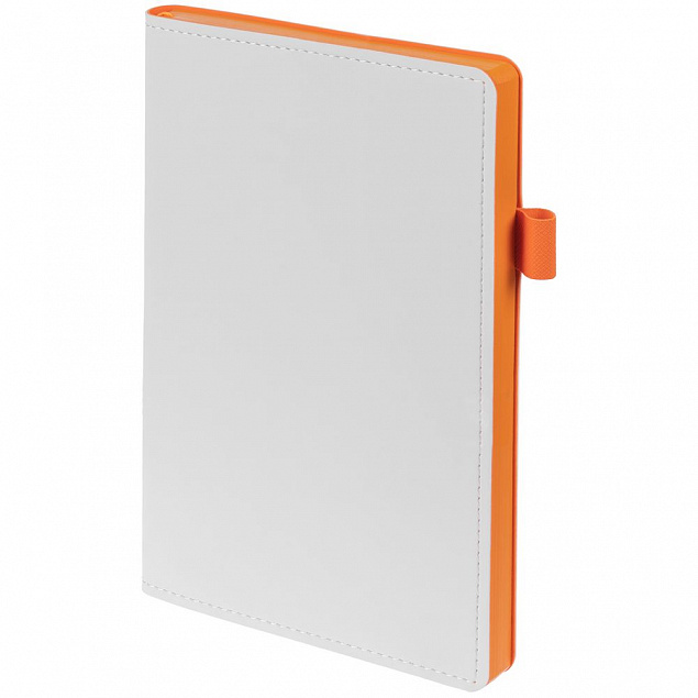 Ежедневник White Shall, недатированный, белый с оранжевым с логотипом в Самаре заказать по выгодной цене в кибермаркете AvroraStore