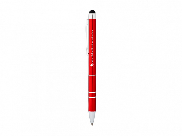 Ручка-стилус шариковая Charleston, красный, черные чернила с логотипом в Самаре заказать по выгодной цене в кибермаркете AvroraStore