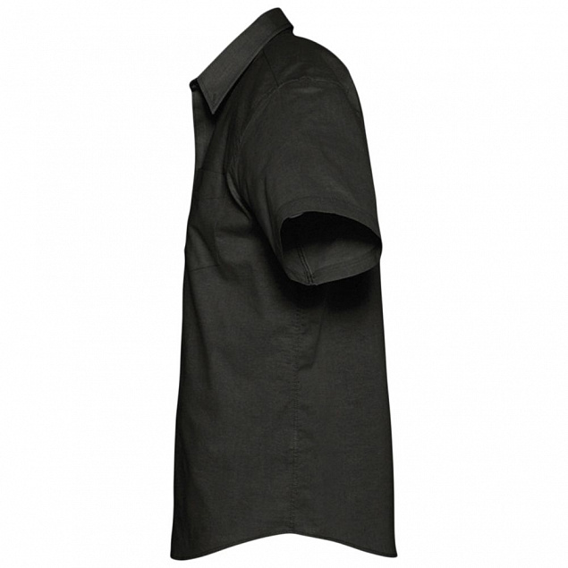 Рубашка мужская с коротким рукавом BRISBANE, черная с логотипом в Самаре заказать по выгодной цене в кибермаркете AvroraStore