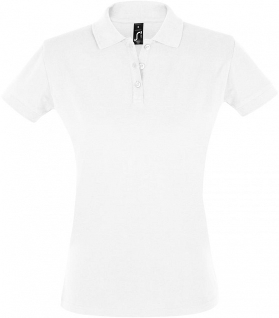 Рубашка поло женская PERFECT WOMEN 180 белая с логотипом в Самаре заказать по выгодной цене в кибермаркете AvroraStore