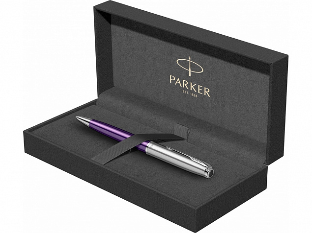 Ручка шариковая Parker «Sonnet Essentials Violet SB Steel CT» с логотипом в Самаре заказать по выгодной цене в кибермаркете AvroraStore