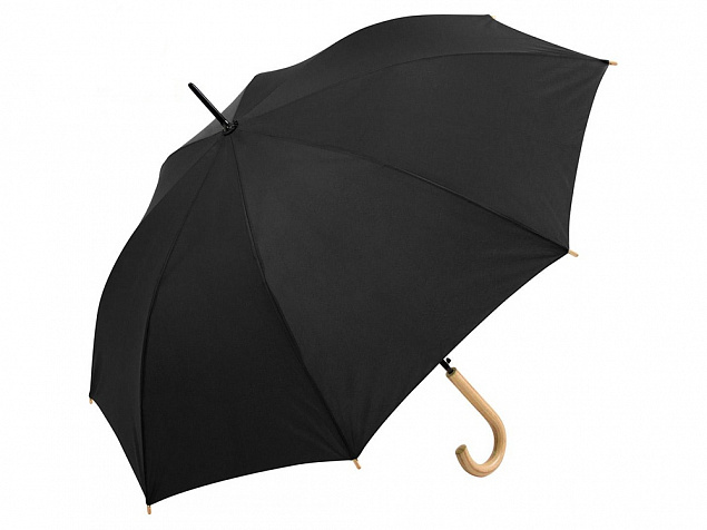 Зонт-трость «Okobrella» с деревянной ручкой и куполом из переработанного пластика с логотипом в Самаре заказать по выгодной цене в кибермаркете AvroraStore