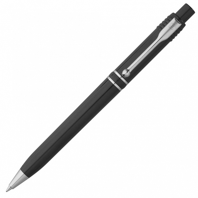 Ручка шариковая Raja Chrome, черная с логотипом в Самаре заказать по выгодной цене в кибермаркете AvroraStore