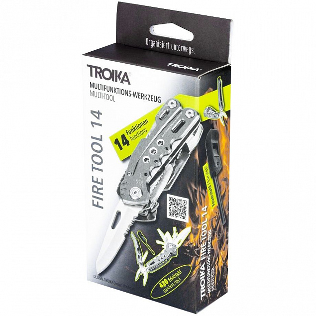 Мультитул Fire Tool 14, серый с логотипом в Самаре заказать по выгодной цене в кибермаркете AvroraStore