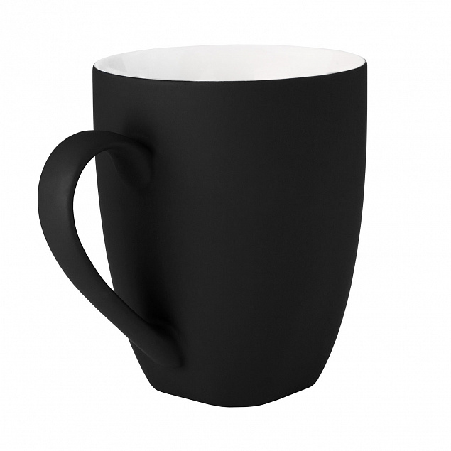 Керамическая кружка Tulip 380 ml, soft-touch, черная с логотипом в Самаре заказать по выгодной цене в кибермаркете AvroraStore