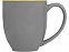 Кружка керамическая Gracy 470мл, серый/желтый с логотипом в Самаре заказать по выгодной цене в кибермаркете AvroraStore