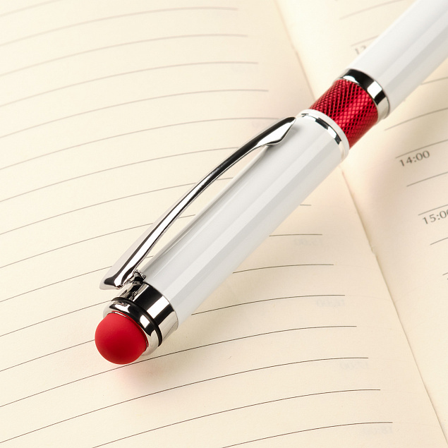 Шариковая ручка Arctic, белая/красная с логотипом в Самаре заказать по выгодной цене в кибермаркете AvroraStore