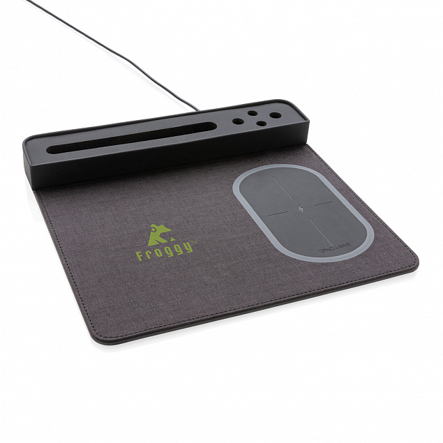Коврик для мышки с беспроводным зарядным устройством, 5W и USB с логотипом в Самаре заказать по выгодной цене в кибермаркете AvroraStore