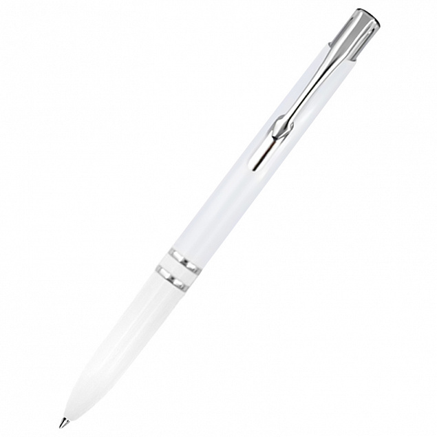 Ручка пластиковая Milana, белая с логотипом в Самаре заказать по выгодной цене в кибермаркете AvroraStore