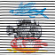 Футболка женская с длинным рукавом «Морские обитатели», белая с темно-синим с логотипом в Самаре заказать по выгодной цене в кибермаркете AvroraStore