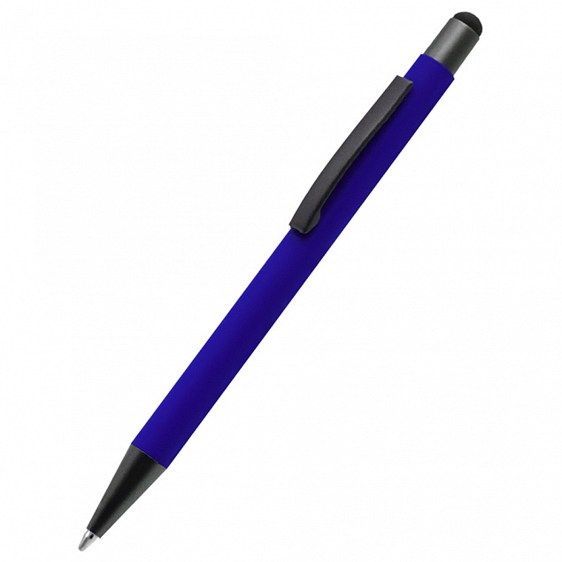 Ручка металлическая Story сотф-тач - Синий HH с логотипом в Самаре заказать по выгодной цене в кибермаркете AvroraStore