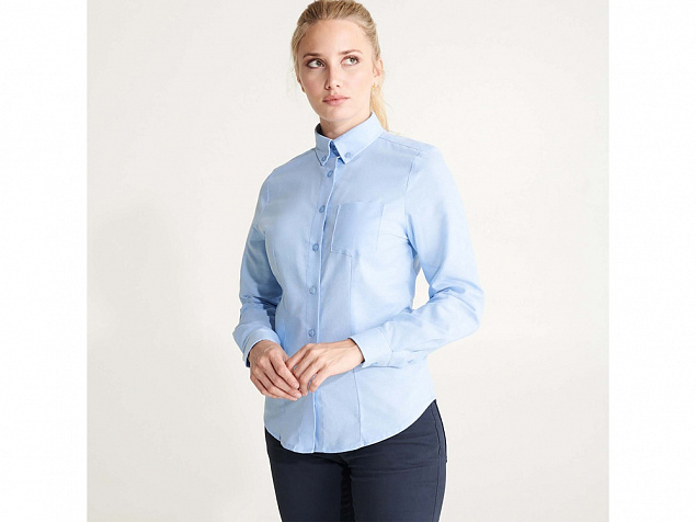 Рубашка с длинным рукавом «Oxford», женская с логотипом в Самаре заказать по выгодной цене в кибермаркете AvroraStore