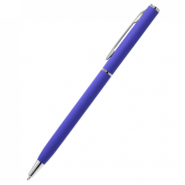 Ручка металлическая Tinny Soft софт-тач, фиолетовая с логотипом в Самаре заказать по выгодной цене в кибермаркете AvroraStore