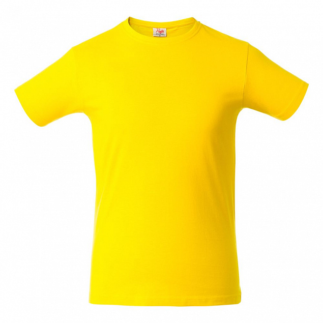 Футболка мужская HEAVY, желтая с логотипом в Самаре заказать по выгодной цене в кибермаркете AvroraStore
