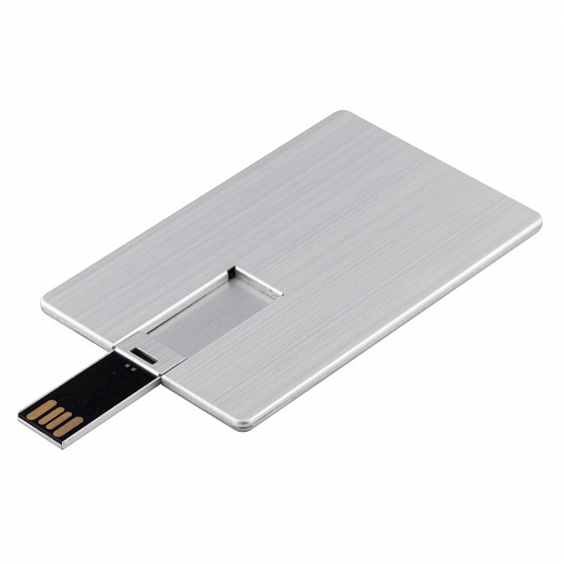 Флешка Platinum Card, 16 Гб, серебристая с логотипом в Самаре заказать по выгодной цене в кибермаркете AvroraStore