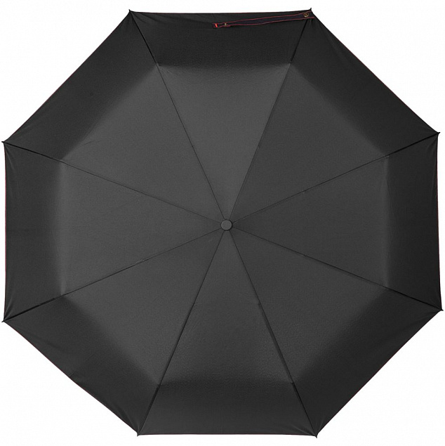 Зонт складной Lui, черный с красным с логотипом в Самаре заказать по выгодной цене в кибермаркете AvroraStore