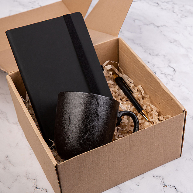 Набор подарочный BLACKNGOLD: кружка, ручка, бизнес-блокнот, коробка со стружкой с логотипом в Самаре заказать по выгодной цене в кибермаркете AvroraStore