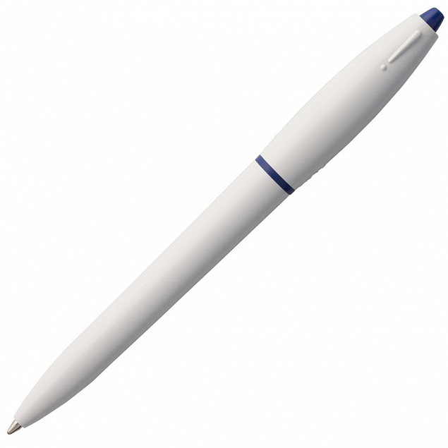 Ручка шариковая S! (Си), белая с темно-синим с логотипом в Самаре заказать по выгодной цене в кибермаркете AvroraStore