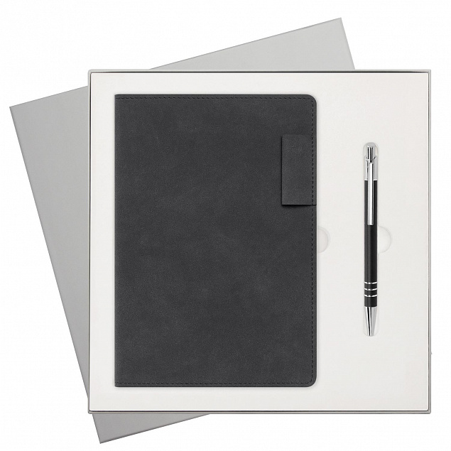 Подарочный набор Portobello/Teolo черный (Ежедневник недат А5, Ручка) с логотипом в Самаре заказать по выгодной цене в кибермаркете AvroraStore
