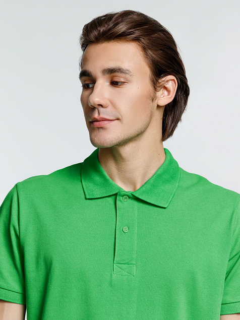 Рубашка поло мужская Virma Premium, зеленое яблоко с логотипом в Самаре заказать по выгодной цене в кибермаркете AvroraStore
