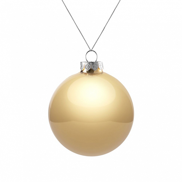 Елочный шар Finery Gloss, 8 см, глянцевый золотистый с логотипом в Самаре заказать по выгодной цене в кибермаркете AvroraStore