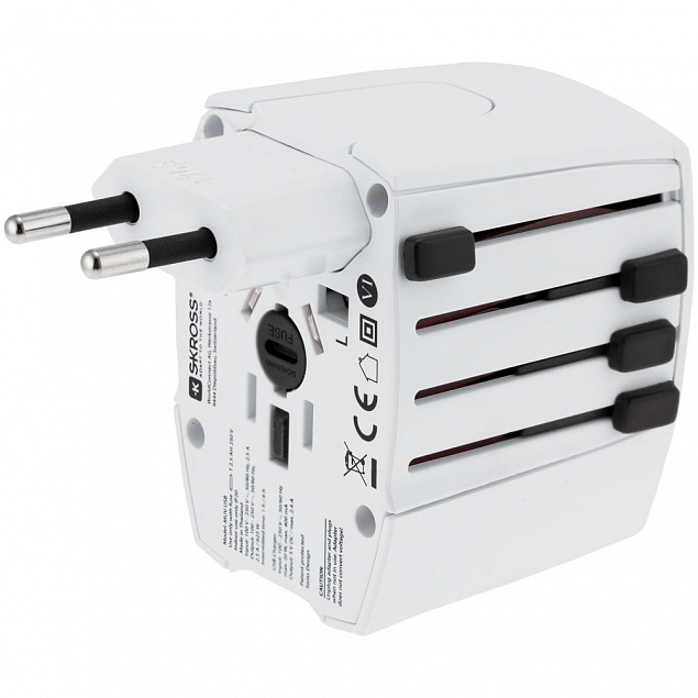 Зарядное устройство S-Kross MUV USB для путешествий, белое с логотипом в Самаре заказать по выгодной цене в кибермаркете AvroraStore