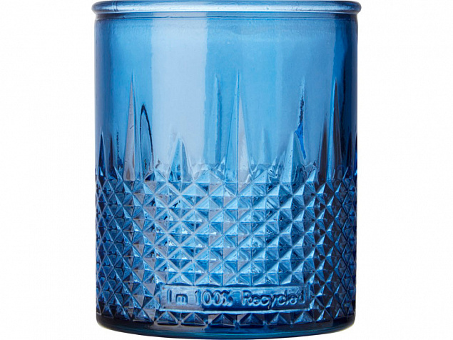 Подставка для чайной свечи из переработанного стекла Estrel, синий прозрачный с логотипом в Самаре заказать по выгодной цене в кибермаркете AvroraStore
