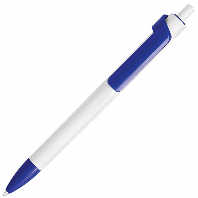Ручка шариковая FORTE, , белый/синий, пластик с логотипом в Самаре заказать по выгодной цене в кибермаркете AvroraStore