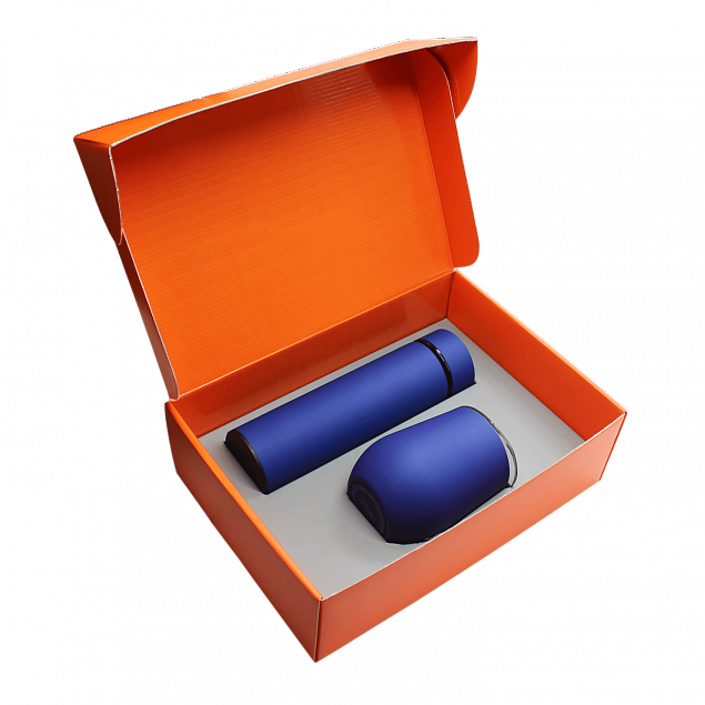 Набор Hot Box C (софт-тач) G, синий с логотипом в Самаре заказать по выгодной цене в кибермаркете AvroraStore