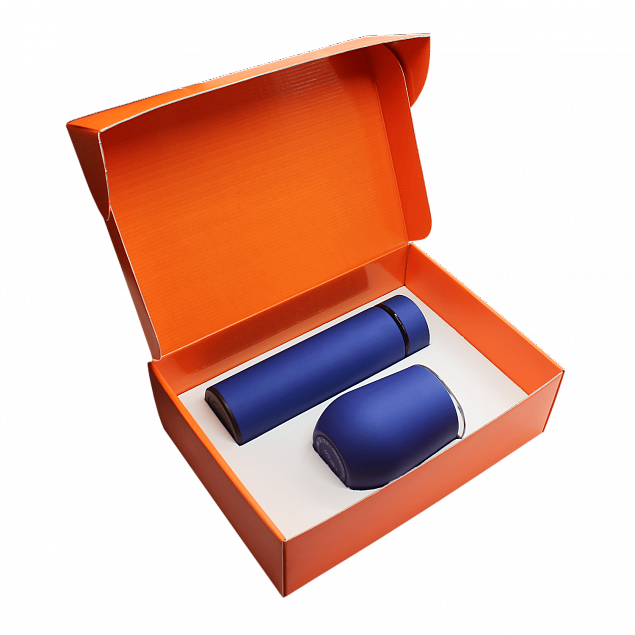 Набор Hot Box C (софт-тач) W, синий с логотипом в Самаре заказать по выгодной цене в кибермаркете AvroraStore