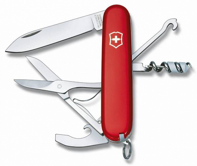 Офицерский нож Compact 91, красный с логотипом в Самаре заказать по выгодной цене в кибермаркете AvroraStore