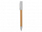 Ручка бамбуковая шариковая Saga, хром/бамбук с логотипом в Самаре заказать по выгодной цене в кибермаркете AvroraStore