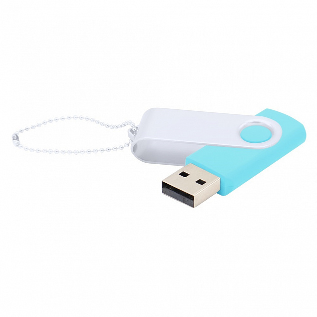 Флешка Designer To Go 2.0 USB 16Gb, бирюзовый/белый с логотипом в Самаре заказать по выгодной цене в кибермаркете AvroraStore