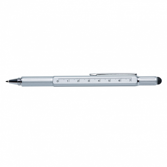 Многофункциональная ручка 5 в 1, серебряный с логотипом в Самаре заказать по выгодной цене в кибермаркете AvroraStore