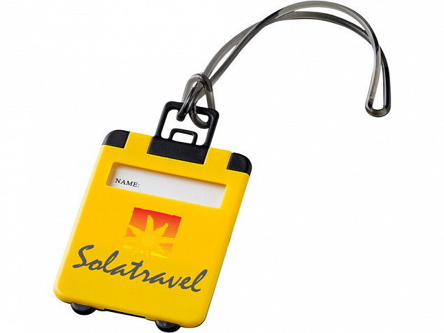 Бирка для багажа Taggy, желтый с логотипом в Самаре заказать по выгодной цене в кибермаркете AvroraStore