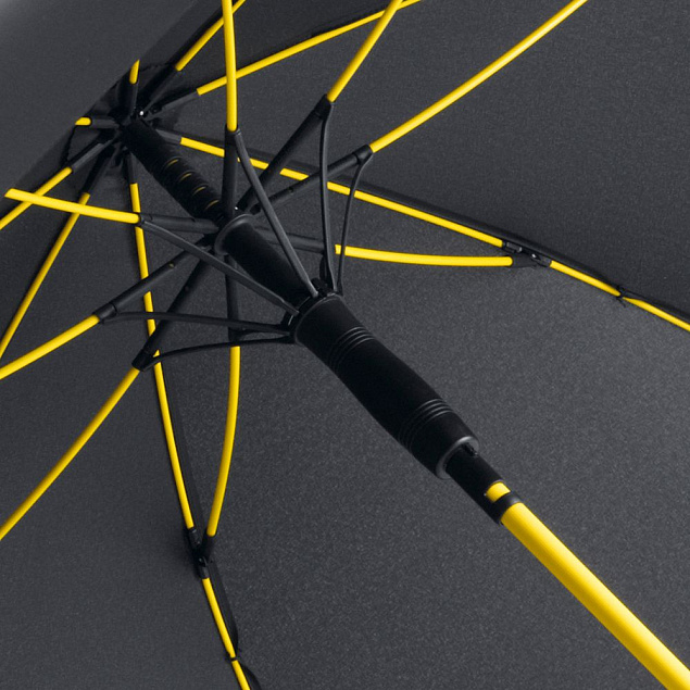 Зонт-трость с цветными спицами Color Style, желтый с логотипом в Самаре заказать по выгодной цене в кибермаркете AvroraStore