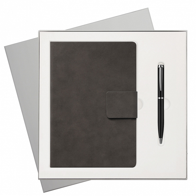 Подарочный набор Ritz, серый (ежедневник, ручка) с логотипом в Самаре заказать по выгодной цене в кибермаркете AvroraStore