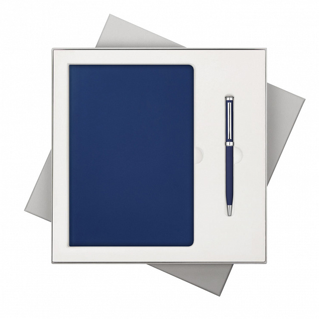 Подарочный набор Portobello/Spark синий (Ежедневник недат А5, Ручка) с логотипом в Самаре заказать по выгодной цене в кибермаркете AvroraStore