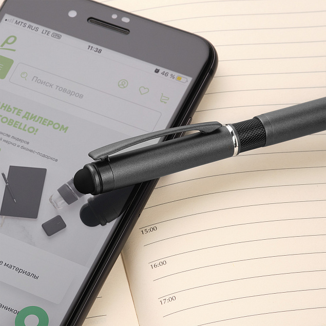 Шариковая ручка IP Chameleon, черная с логотипом в Самаре заказать по выгодной цене в кибермаркете AvroraStore