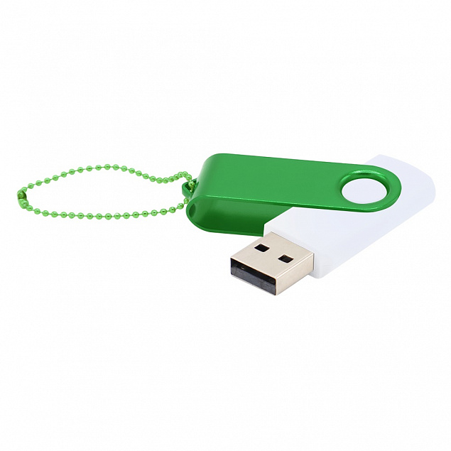 Флешка Designer To Go 2.0 USB 16Gb, белый/зеленый с логотипом в Самаре заказать по выгодной цене в кибермаркете AvroraStore